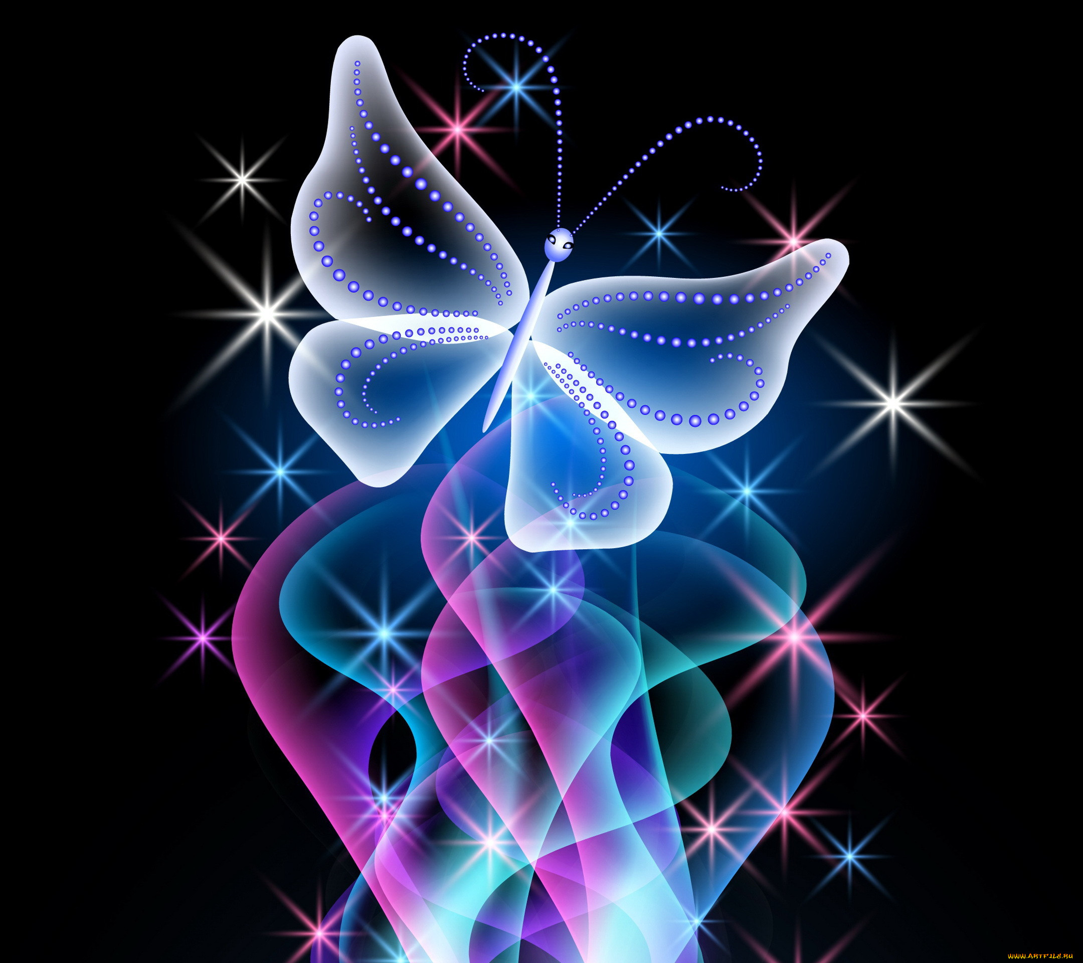 3 , -, , , design, glow, sparkle, pink, blue, abstract, butterfly, neon